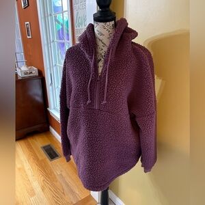 PINK women’s size M 3/4 zip hoodie Sherpa texture
